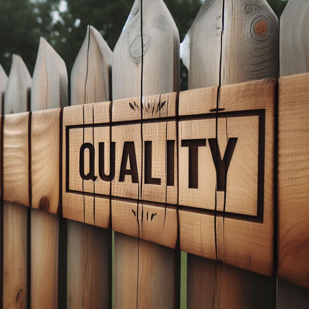 Close-up image of a meticulously crafted fence, showcasing the precision and high-quality materials used.